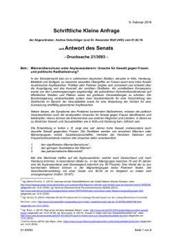 Link zum PDF mit der Senats-Antwort - AfD