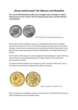 „Kunst und Krempel“ für Münzen und Medaillen