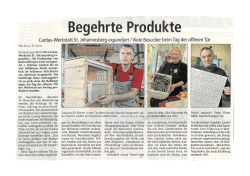 Begehrte Produkte - Caritas-Werkstatt St. Johannesberg