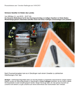 Unwetter / Starkregen gesammelte Presseberichte