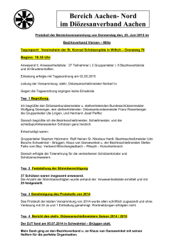Protokoll der Bereichsversammlung 2015 - Bereich Aachen-Nord