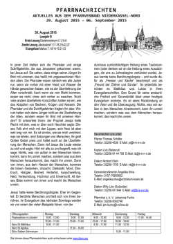 pfarrnachrichten - Kirchengemeinden