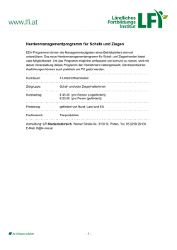Herdenmanagementprogramm f&uuml;r Schafe und Ziegen