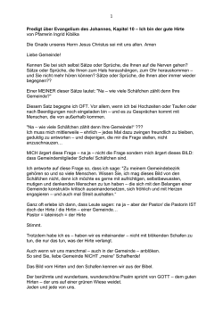 Ich bin der gute Hirte