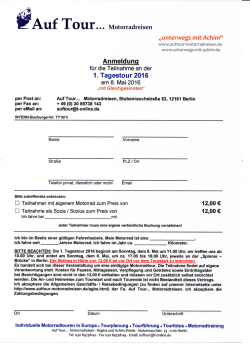 8. Mai 2016 - Auf Tour... Motorradreisen