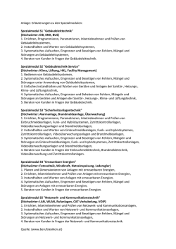 Informationen zu den Spezialmodulen