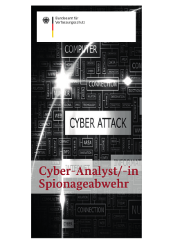 Flyer Cyber-Analyst/-in Spionageabwehr