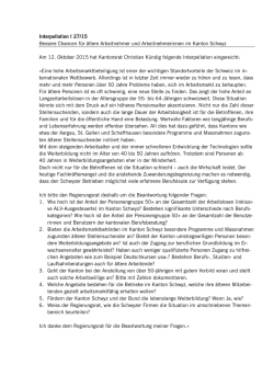 Interpellation I 27/15 Bessere Chancen f&uuml;r &auml;ltere Arbeitnehmer und