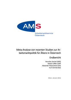 Meta-Analyse von rezenten Studien zur Ar - AMS