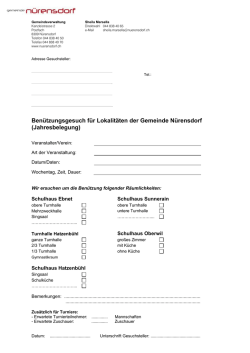Jahresbelegung