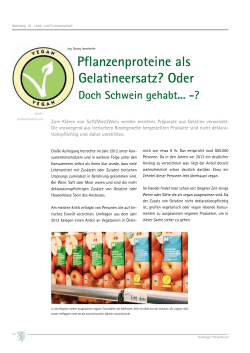 Pflanzenproteine als Gelatineersatz oder doch Schwein gehabt