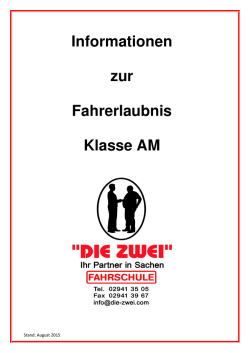 Informationen zur Fahrerlaubnis Klasse AM - Die-Zwei