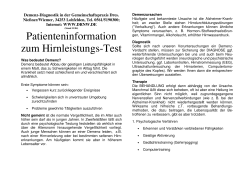 Patienteninformation zum Hirnleistungs-Test