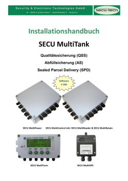Installationshandbuch SECU MultiTank Qualitätssicherung (QSS)