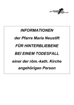 Information f&uuml;r Hinterbliebene im Todesfall