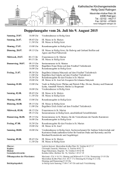 Doppelausgabe vom 26. Juli bis 9. August 2015