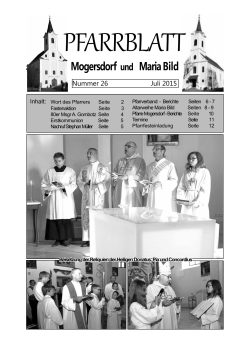 Pfarrblatt Juli 2015 - Wallfahrtskirche Maria Bild