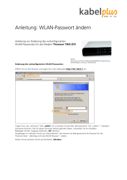 Anleitung: WLAN-Passwort ändern