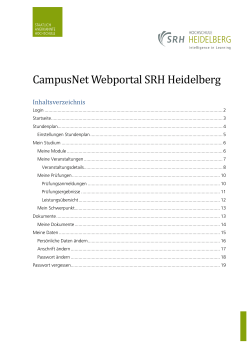 Webportal SRH Heidelberg - the application form of SRH