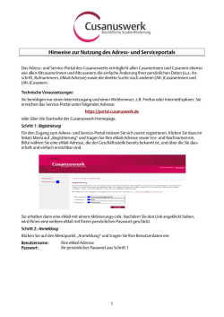 Hinweise - Anmeldung