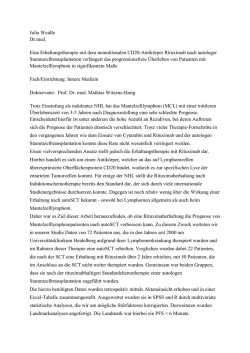 Julia Weidle Dr.med. Eine Erhaltungstherapie mit dem