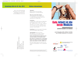 Gute Arbeit ist die beste Medizin - Kooperationsstelle Hochschulen