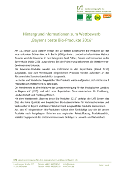 Hintergrundinformationen zu den Gewinnern Bayerns beste Bio