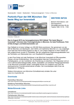Parkinfo-Flyer der IHK München: Der beste Weg zur Innenstadt
