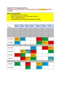 Zeitplan & Raumzuteilung FS16