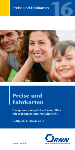 Preise und Fahrkarten - RNN &ndash; Rhein Nahe Nahverkehrsverbund