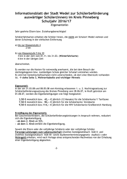 Informationsblatt zur Sch&uuml;lerbef&ouml;rderung ausw&auml;rtiger