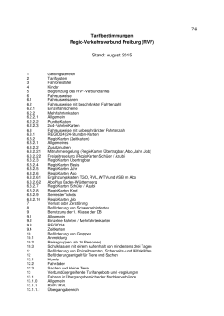 7.6 Tarifbestimmungen Regio-Verkehrsverbund Freiburg (RVF