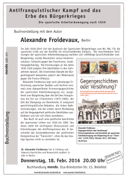Alexandre Froidevaux, Berlin - MONDO Buchhandlung und Galerie