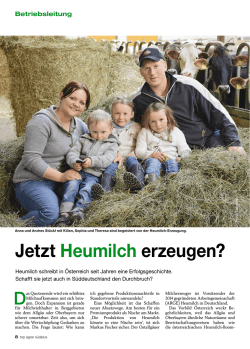 Jetzt Heumilch erzeugen?