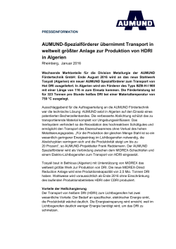 AUMUND-Spezialförderer übernimmt Transport in weltweit größter