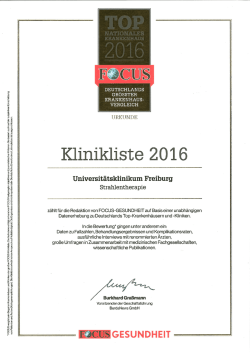 GR&Ouml;SSTER KRANKENHAUS VERGLEICH