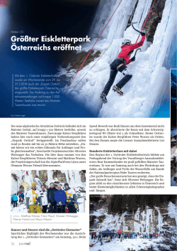 Gr&ouml;&szlig;ter Eiskletterpark &Ouml;sterreichs er&ouml;ffnet