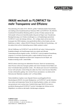 Pressemitteilung (November 2015). IMAXX, größter