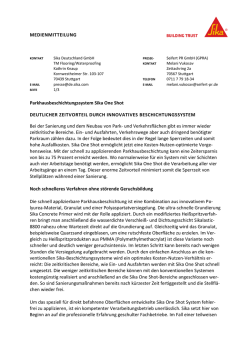 MEDIENMITTEILUNG Parkhausbeschichtungssystem Sika One
