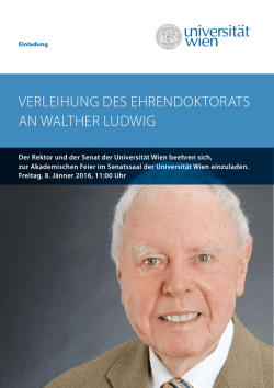 eHRenDOKTORATS An WALTHeR LUDWIG
