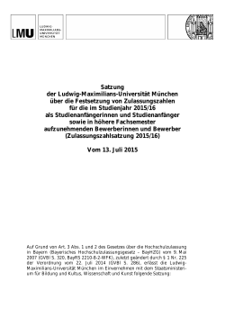Satzung der Ludwig-Maximilians-Universität München über die