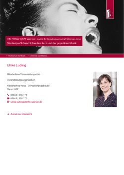 Ulrike Ludwig - Hochschule f&uuml;r Musik FRANZ LISZT Weimar