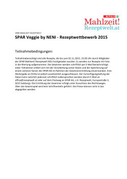 SPAR Veggie by NENI -‐ Rezeptwettbewerb 2015