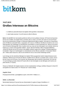 Gro&szlig;es Interesse an Bitcoins - Energie