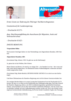 Erstes Gesetz zur Änderung des Thüringer Nachbarrechtsgesetzes