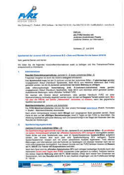 Informationen zum Spielbetrieb