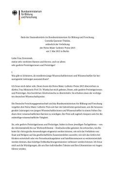 Rede der Staatssekretärin im Bundesministerium für Bildung