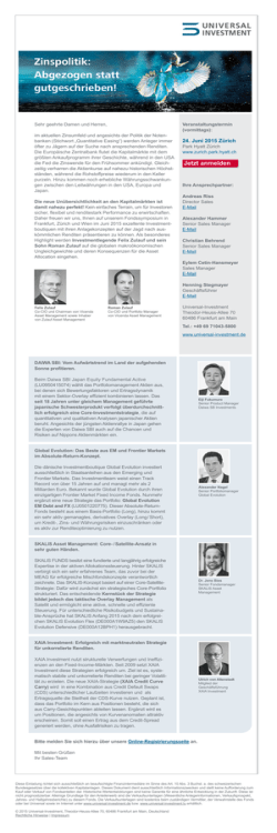 Informationen zum Fondssymposium in Z&uuml;rich 2015