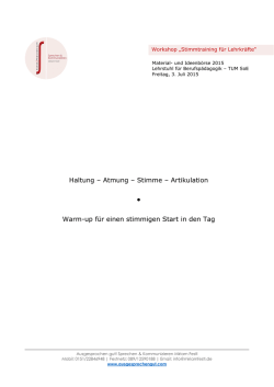 Stimmtraining für Lehrkräfte - Lehrstuhl für Berufspädagogik