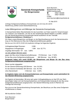 Abstimmung Dorfgemeinschaftshaus Kremperheide 25.4.2015